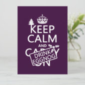 Houd Calm en Drink Eggnog (pas kleuren aan) Kaart (Staand voorkant)