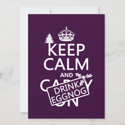 Houd Calm en Drink Eggnog (pas kleuren aan) Kaart (Voorkant)