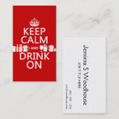 Houd Calm en Drink op (klantgerichte kleuren) Visitekaartje (Voorkant / Achterkant)