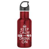 Houd Calm en Drink op (klantgerichte kleuren) Waterfles (Voorkant)