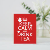 Houd Calm en Drink Tea - Alle kleuren Briefkaart (Staand voorkant)