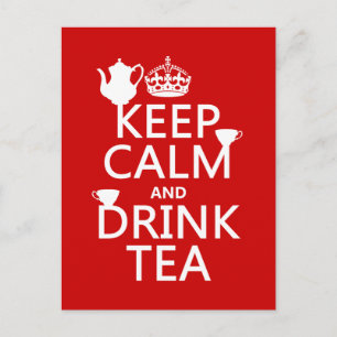 Houd Calm en Drink Tea - Alle kleuren Briefkaart