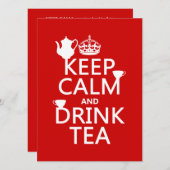Houd Calm en Drink Tea - Alle kleuren Kaart (Voorkant / Achterkant)