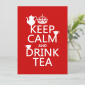 Houd Calm en Drink Tea - Alle kleuren Kaart (Staand voorkant)