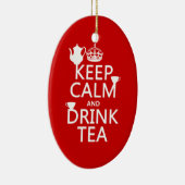 Houd Calm en Drink Tea - Alle kleuren Keramisch Ornament (Rechts)