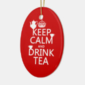 Houd Calm en Drink Tea - Alle kleuren Keramisch Ornament (Links)