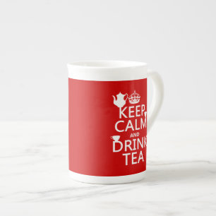 Houd Calm en Drink Tea - Alle kleuren Porselein Kop