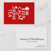 Houd Calm en Drink Tea - Alle kleuren Visitekaartje (Voorkant / Achterkant)