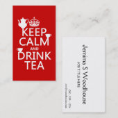 Houd Calm en Drink Tea - Alle kleuren Visitekaartje (Voorkant / Achterkant)