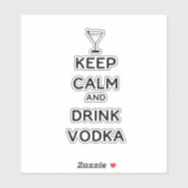 Houd Calm en Drink Vodka Martini Glass Sticker (Vel)