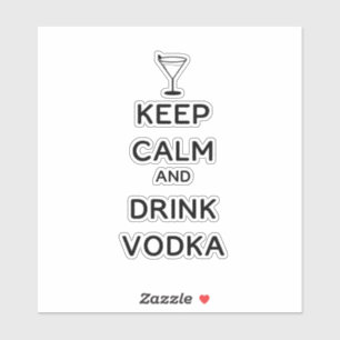 Houd Calm en Drink Vodka Martini Glass Sticker