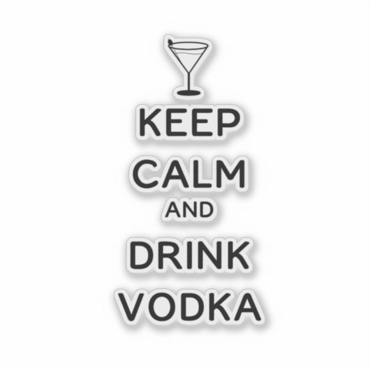 Houd Calm en Drink Vodka Martini Glass Sticker (Voorkant)