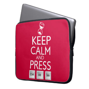 Houd Calm en druk controle Alt en schrap grappig Laptop Sleeve