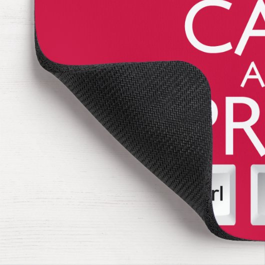 Houd Calm en druk controle Alt en schrap grappig Muismat (Hoek)