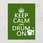 Houd Calm en Drum aan (om het even welke achtergro Briefkaart (Voorkant)
