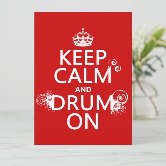 Houd Calm en Drum aan (om het even welke achtergro Kaart (Staand voorkant)