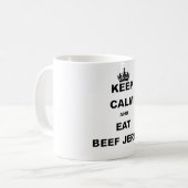 HOUD CALM EN EAT BEEF JERKY KOFFIEMOK (Voorkant links)