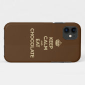 Houd Calm en Eat Chocolate iPhone 5 Hoesje (Achterkant (horizontaal))