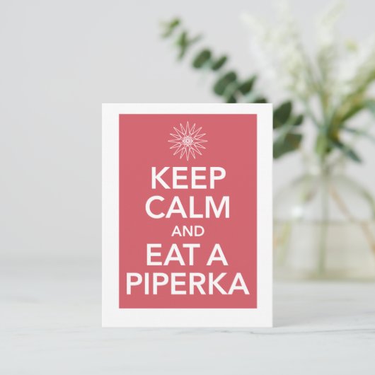 HOUD CALM EN EAT EEN PIPERKA BRIEFKAART (Staand voorkant)