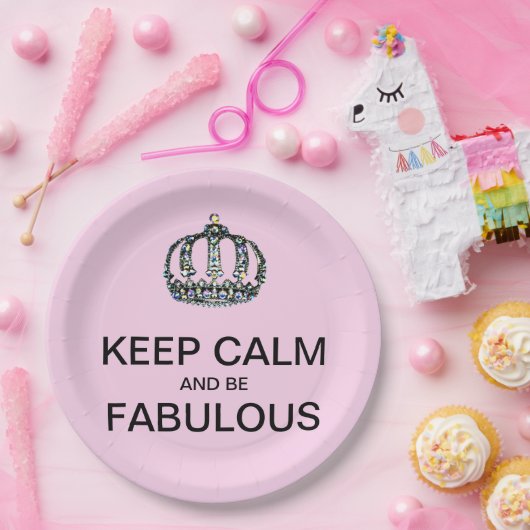 HOUD CALM EN FABULOUS! PAPIEREN BORDJE (Feest)