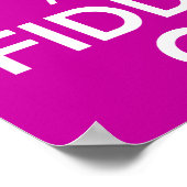 Houd Calm en Fiddle aan (Fuschia Pink) Poster (Hoek)