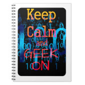 Houd Calm en geek op Binaire Code Notitieboek (Voorkant)
