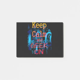 Houd Calm en geek op Binaire Code Post-it® Notes