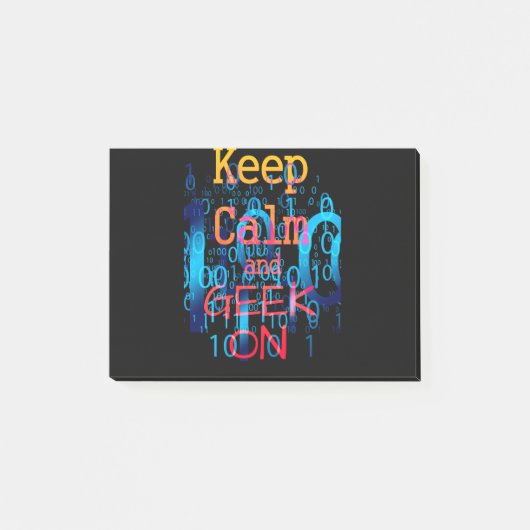 Houd Calm en geek op Binaire Code Post-it® Notes (Voorkant)