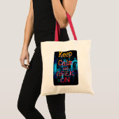 Houd Calm en geek op Binaire Code Tote Bag (Voorkant (product))