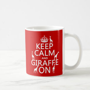 Houd Calm en Giraffe aan (pas kleuren aan) Koffiemok
