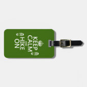 Houd Calm en Hike aan (om het even welke achtergro Bagagelabel (Voorkant horizontaal)