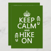 Houd Calm en Hike aan (om het even welke achtergro Kaart (Voorkant / Achterkant)