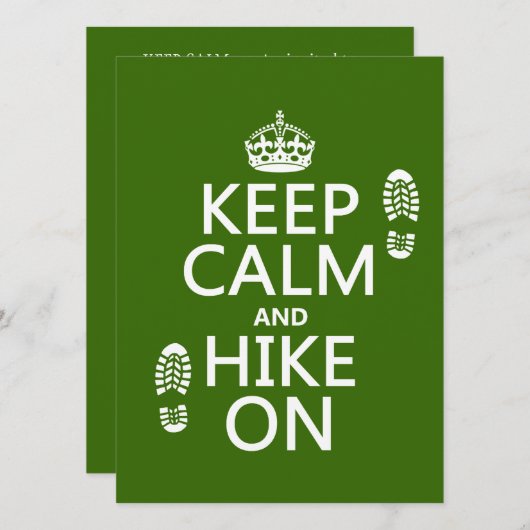 Houd Calm en Hike aan (om het even welke achtergro Kaart (Voorkant / Achterkant)