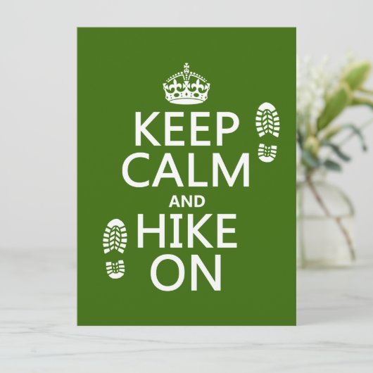 Houd Calm en Hike aan (om het even welke achtergro Kaart (Staand voorkant)