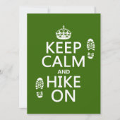 Houd Calm en Hike aan (om het even welke achtergro Kaart (Voorkant)