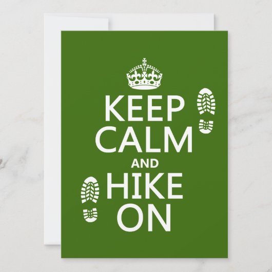 Houd Calm en Hike aan (om het even welke achtergro Kaart (Voorkant)