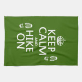 Houd Calm en Hike aan (om het even welke achtergro Theedoek (Horizontaal)