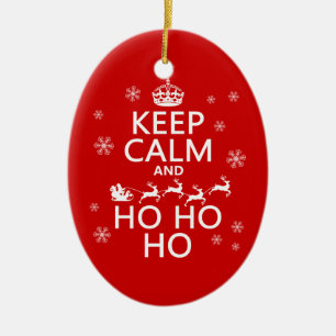Houd Calm en Ho Ho Ho Keramisch Ornament