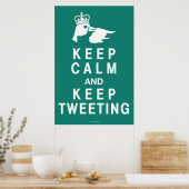 Houd Calm en houd het Tweeten Poster (Keuken)