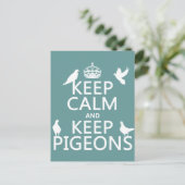 Houd Calm en houd Pigeons - alle kleuren Briefkaart (Staand voorkant)