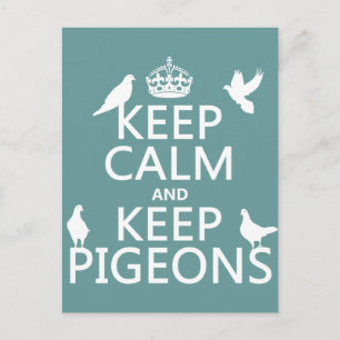 Houd Calm en houd Pigeons - alle kleuren Briefkaart