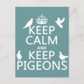 Houd Calm en houd Pigeons - alle kleuren Briefkaart (Voorkant)