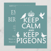 Houd Calm en houd Pigeons - alle kleuren Kaart (Voorkant / Achterkant)
