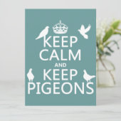 Houd Calm en houd Pigeons - alle kleuren Kaart (Staand voorkant)