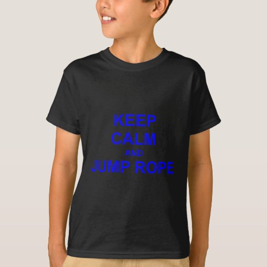 Houd Calm en Jump Rope zwart grijs blauw T-shirt (Voorkant)