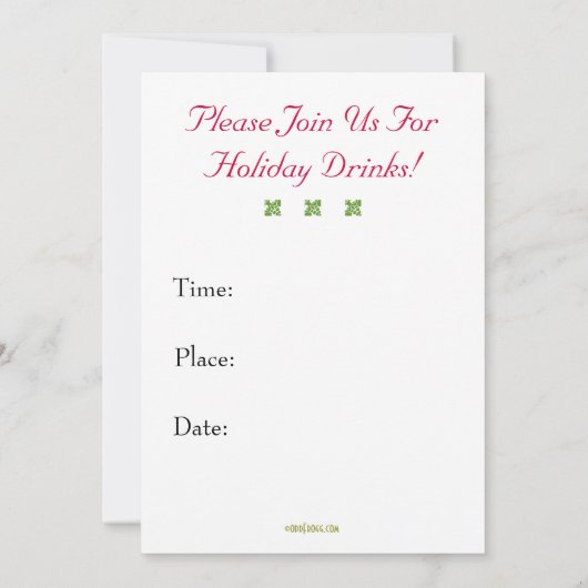 HOUD CALM en krijg uw EGGNOG op uitnodiging (rood) (Achterkant)