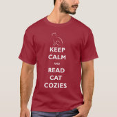 Houd Calm en lees Cat Cozies Mannen T-shirt (Voorkant)