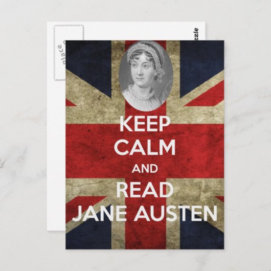 Houd Calm en lees Jane Austen Briefkaart (Voorkant / Achterkant)