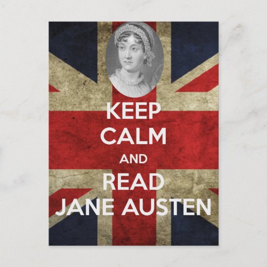 Houd Calm en lees Jane Austen Briefkaart (Voorkant)