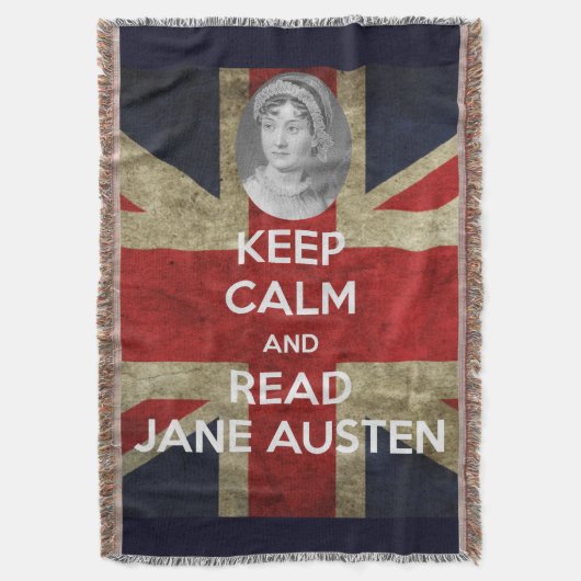 Houd Calm en lees Jane Austen met de Britse Unie Deken (Voorkant Verticaal)